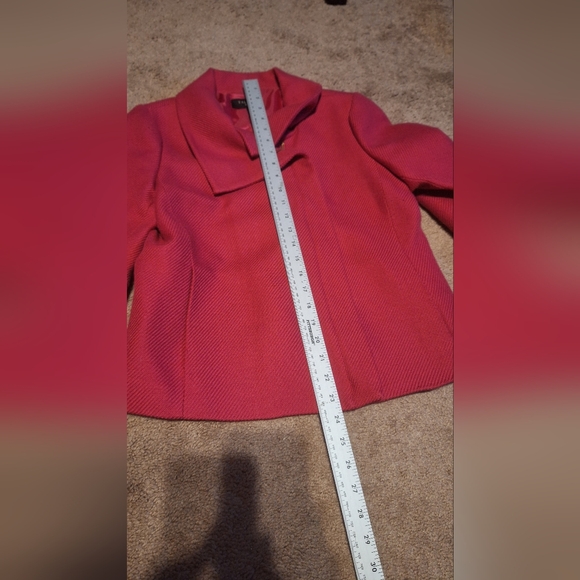 TALBOTS/ COLLARED MOTO ZIP JACKET /12P/ hot pink - Picture 6 of 12